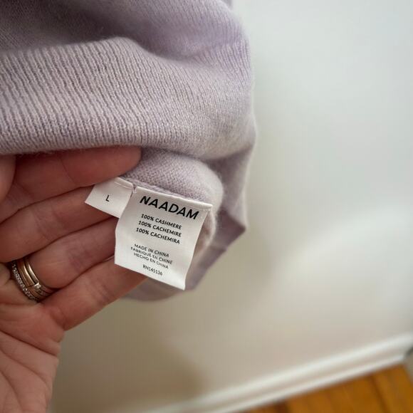 Naadam Cashmere Light Purple Crew Neck Sweater - Picture 3 of 4